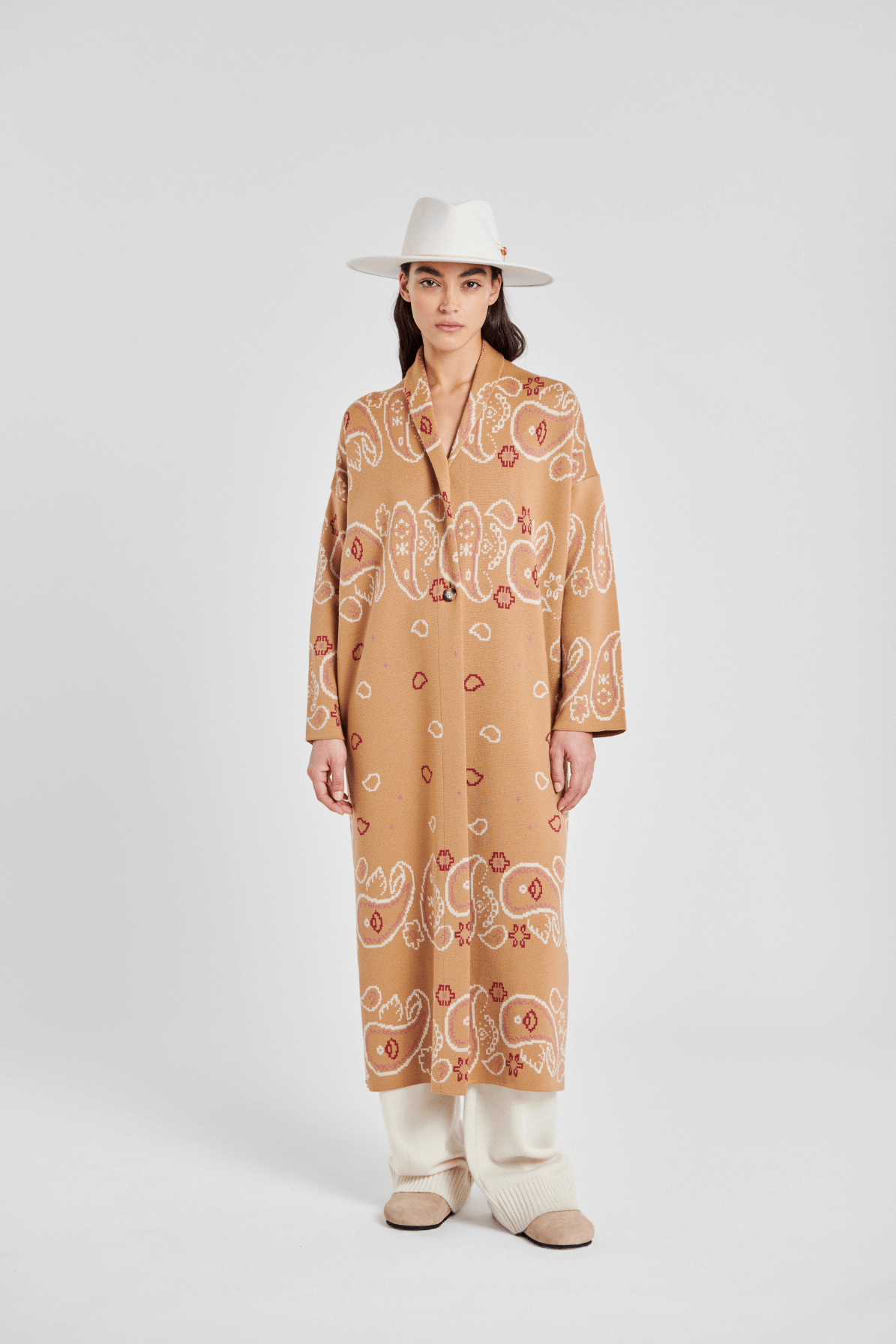 A Manteau Laine Merinos Bandana