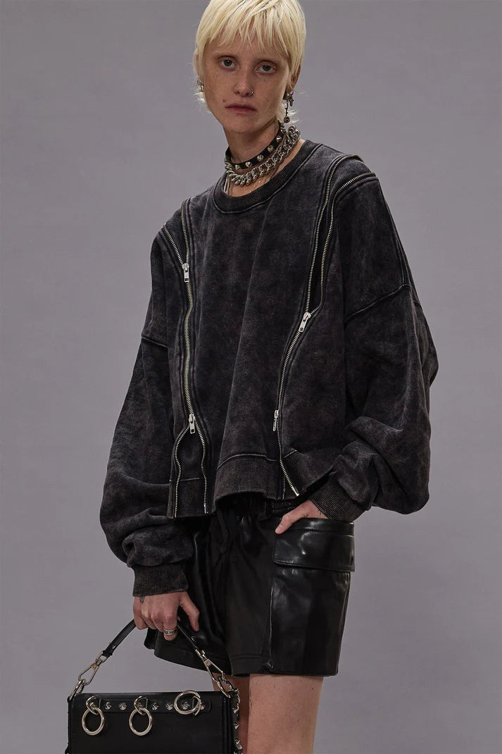 Sweat Shirt Zippered Crewneck R13