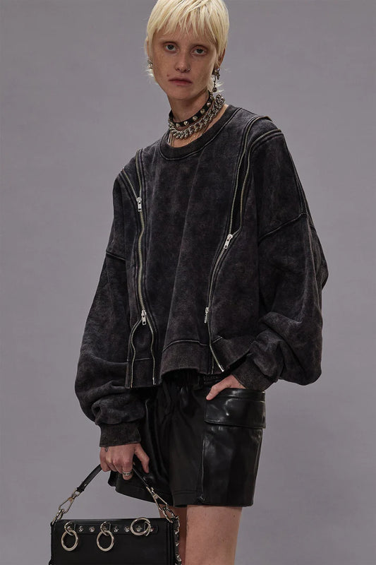 Sweat Shirt Zippered Crewneck R13