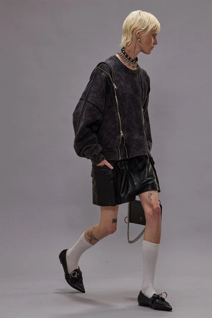 Sweat Shirt Zippered Crewneck R13